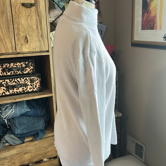 Ralph Lauren Silver White Ribbed Turtleneck Sweater - 1X - Picture 3 of 5